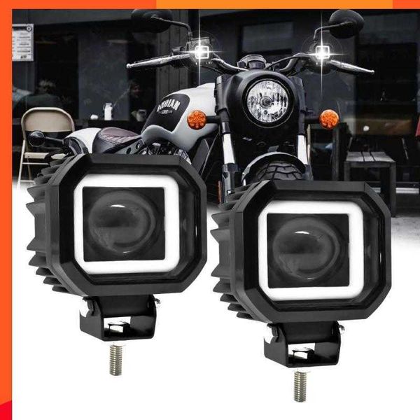 Yeni 6000lm Motosiklet Far Superbright Angel Göz Sis Lambası Araç Aksesuarları LED İş Işığı Pratik Araba Malzemeleri LED Spotlight