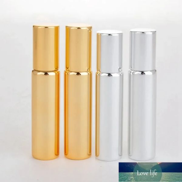 5 ml 10 ml hochwertige Metallroller-Parfümflasche, Gold, Silber, Schwarz, Farbe, ätherische Öle, Augencreme, Roll-on-Glasflasche