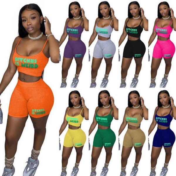 Дизайнерские женские спортивные костюмы плюс размер 3xl набор двух частей 2023 Новая мода Slim Sexy Sweet и Spight Print Print Print Top и шорты спортивная одежда