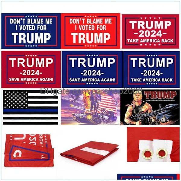 Banner-Flaggen, 90 x 150 cm, Trump 2024-Flagge, Don’t Blame Me I Voted For Election Supplies, Großhandel, Drop-Lieferung, Hausgarten, festliche Party, Dhlab