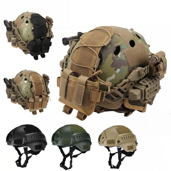 Capacete de equipamento de proteção MICH2000 Airsoft MH Capacete militar tático Bolsa de bateria Outdoor Tactical Painball Riding Protect Sports Safety Hunting 230530 230530