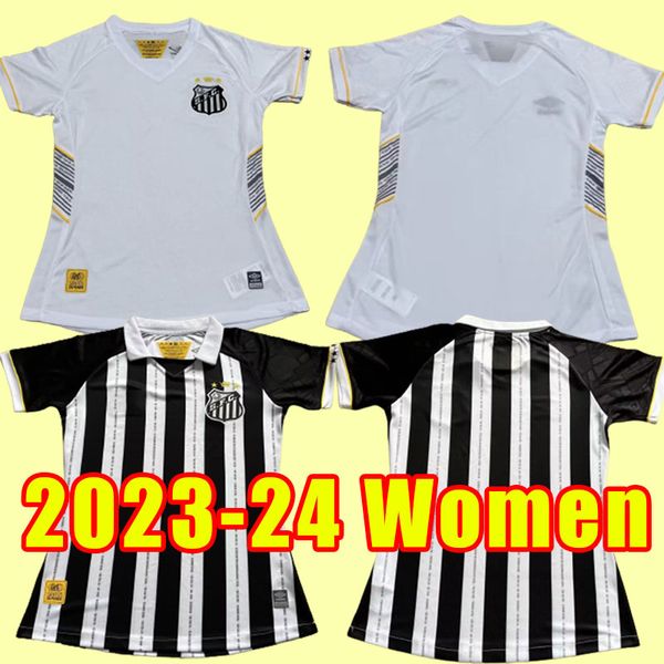 23 24 Santos FC Soccer Jerseys Nations 2023 Анджело Сотельдо 2024 Футбольная рубашка Леонардо Футбольная рубашка Camisa Версия Home Away Women Girl