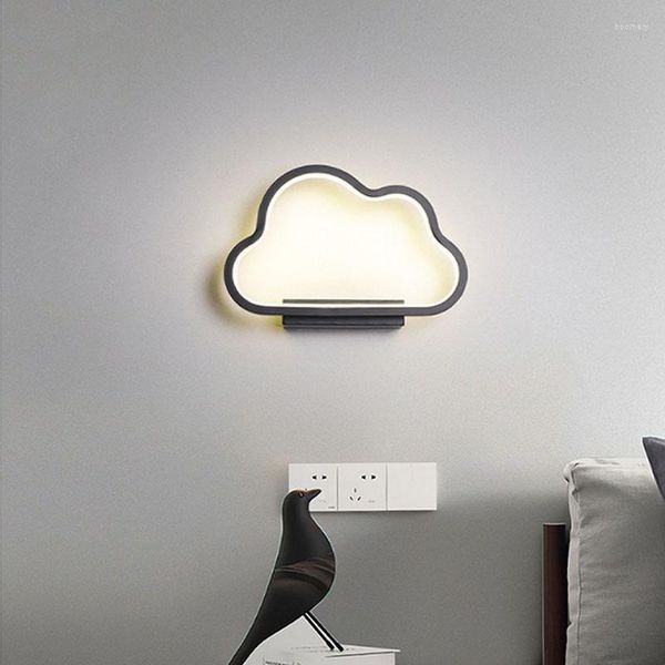 Wandleuchte, LED-Wolkenlampen, modernes Wohnzimmer, Mädchen, Kinderzimmer, Kinder, Acryl, Eisen, minimalistische Dekoration, Nachttisch