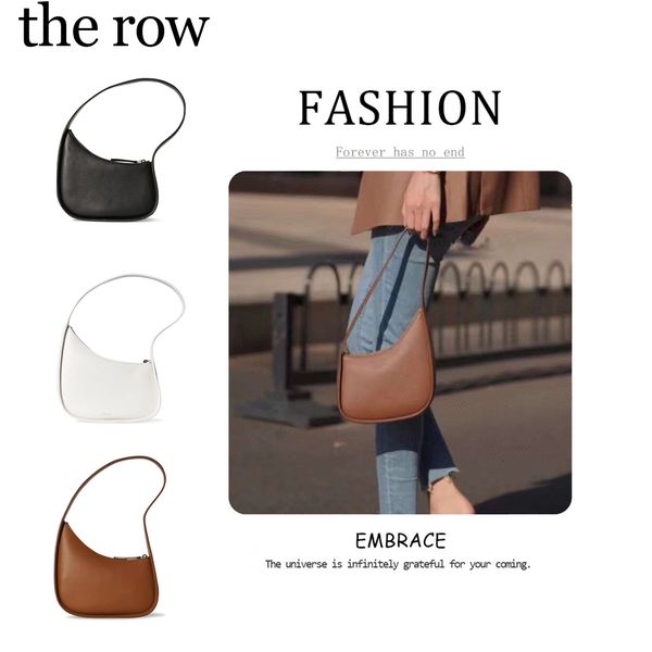 Luxurys Sommerhandtaschen The Row Bag Damen Geldbörse Schulter-Hobo-Tragetaschen Spiegelqualität Herren geprägte Designer-Clutch Unterarmtasche Halbmondförmige Umhängetaschen aus Leder