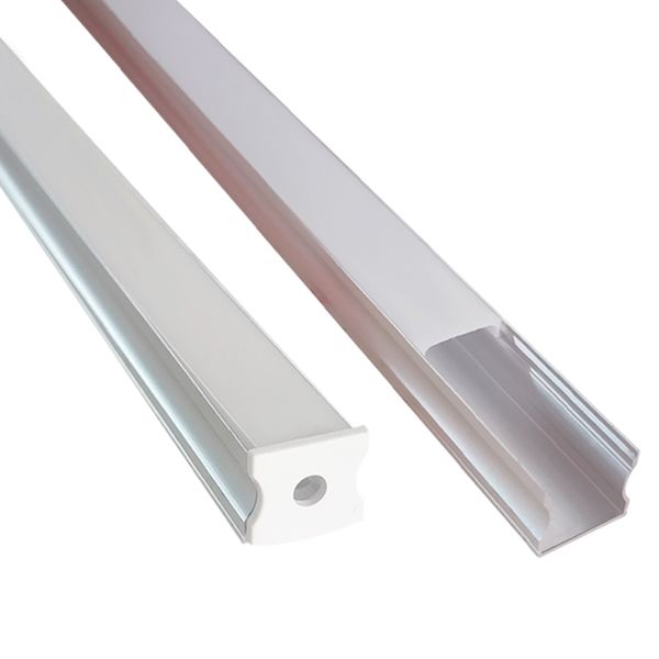 usastar 3,3 ft/1 m LED-Kanal mit milchig weißer LED-Streifenabdeckung, superbreiter Aluminium-Kanal, U-Form, flache Profilschiene für wasserdichtes Lichtband