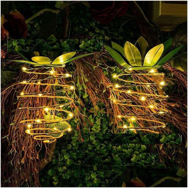 Altre forniture per feste festive Night Pineapple Luci solari Colorf Lampada a sospensione da giardino a luce led impermeabile Fairy Art Home Decoratio Dh1Ta