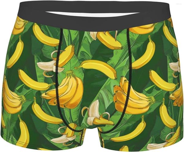 Cuecas Banana Folhas Verdes Cuecas Boxer Masculinas Estrela do Mar Calções Macio Stretch Esporte Fitness Para Homens Meninos