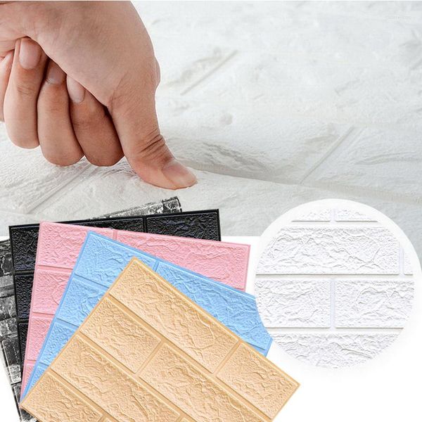 Papéis de parede 10 PCs Adesivo Auto Adesivo Painel de espuma à prova d'água para sala de estar Decoração de papel de parede grande de luxo de luxo