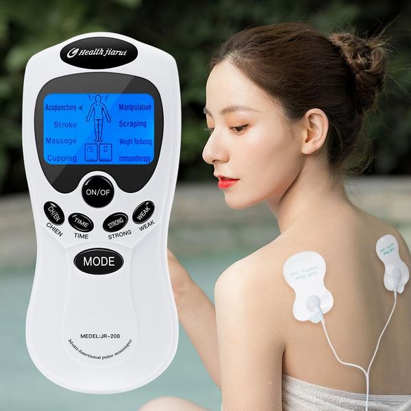 Produtos 8 modos elétricos ems dezenas unidade máquina display digital estimulador muscular acupuntura terapia rosto massageador corporal