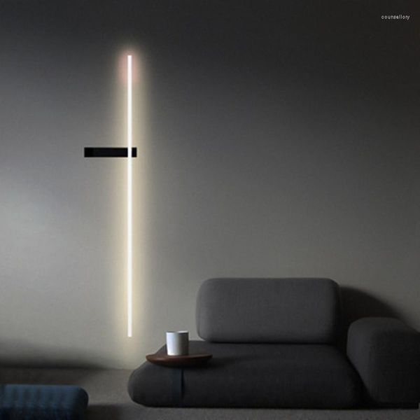 Wandlampen Kreative Lange Streifen Led Lampe Wohnzimmer Flur Kunst Nordic Designer Eisen Linie Lichter Leuchten Schlafzimmer Badezimmer