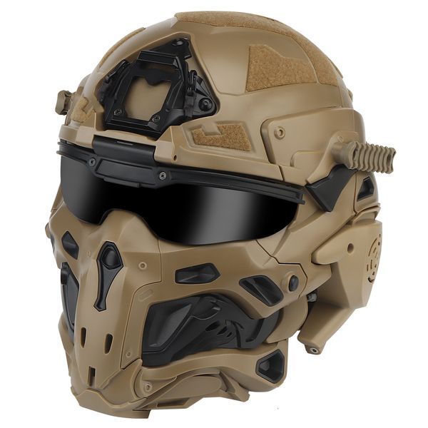 Capacete de cobertura tática de equipamento de proteção com equipamentos de caça de segurança de máscara de tiro militar capacetes protetores airsoft Paintball CS Treinamento 230530 230530
