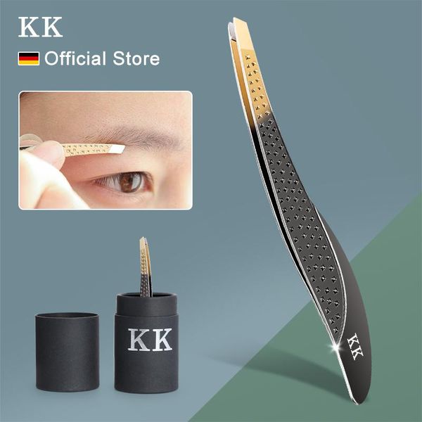 Ferramentas KK Tweezer Tweezer Aço inoxidável Ferramenta de maquiagem Feather Beauty Beauty Hairs Fincter Sulter Slanted Clipes de sobrancelha Ferramentas de Remoção Cuidado