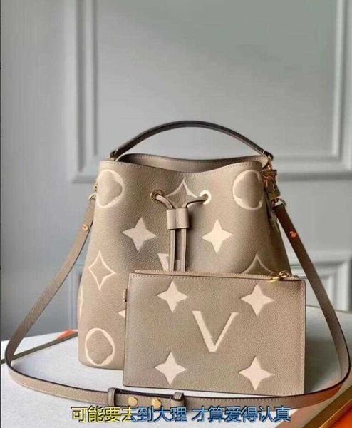 Lüks tasarımcı neonoe kova çantaları moda louiseits bayan çantalar viutonits eski çiçek cüzdanlar kadınlar tote marka orijinal deri omuz crossbody çanta m44022