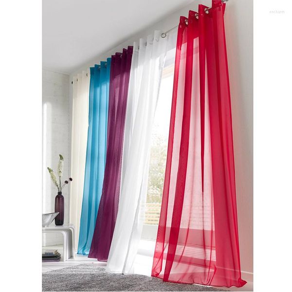 Tratamento de janela de chegada de cortina Romântico Transparente Cortinas de tule de teto para casamento Voile macio para sala de estar quarto