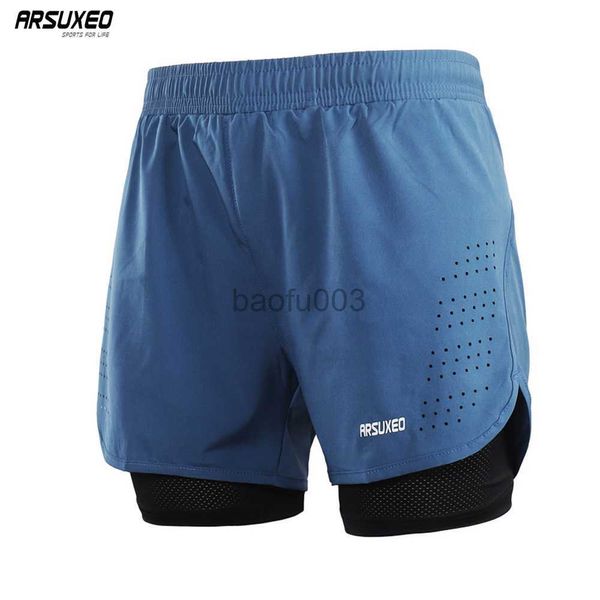 Herren-Shorts, ARSUXEO Herren-Laufshorts, 2-in-1, schnell trocknend, Sport-Shorts, athletisches Training, Fitness, kurze Hosen, Gym-Shorts, Trainingskleidung, B179 J230531