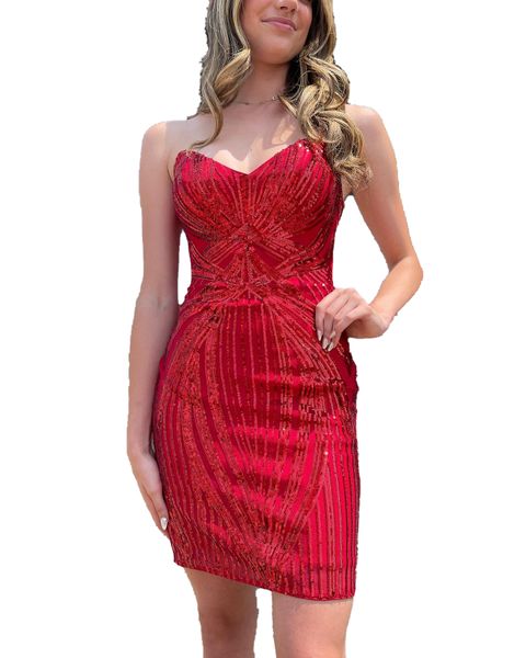 Trägerloses Heimkehrkleid mit Pailletten, 2k23, verziert, tailliert, für Damen, formelles Cocktail-Partykleid, Clubabend, Abschlussfeier, Hoco-Gala, Silvester-Interview, lustige Mode-Krawatte