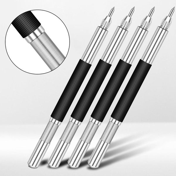 İşaretler 4pcs Tungsten Karbür Uç Scriber İşaretleme Gribe Pen Uç Çelik Scribriber İşaretçisi Çift Metal Ahşap Oyma Kribing Marker Araçları