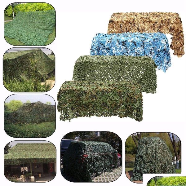 Decorações de jardim 4mx /personalizaq. M. Caçar Camuflagem Militar Redes da floresta Exército CAMO RECEBEM CAM Sun Sheltertent Shade Shelte Dhlvr