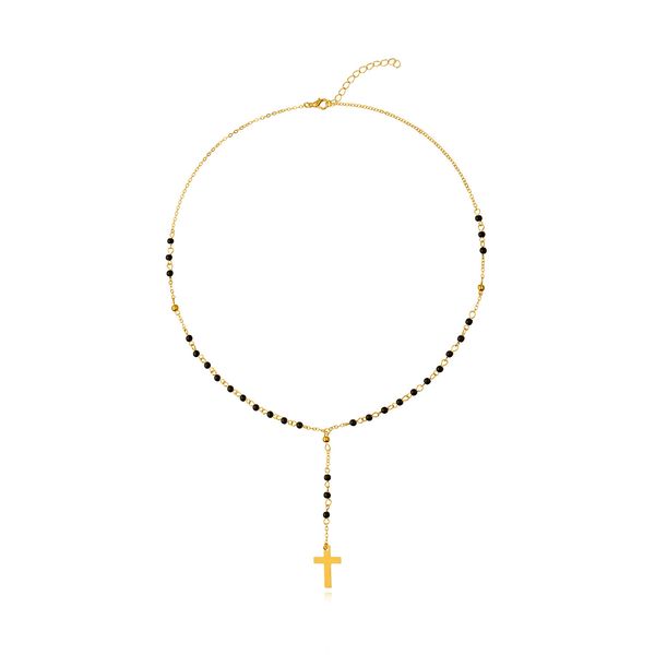 colar cruzado de ouro para mulheres compridas borras turquesas de contas de contas de contas de tendência Jóias de tendência do dia dos namorados do dia dos namorados Colar Crucifix Colar Gift para ela