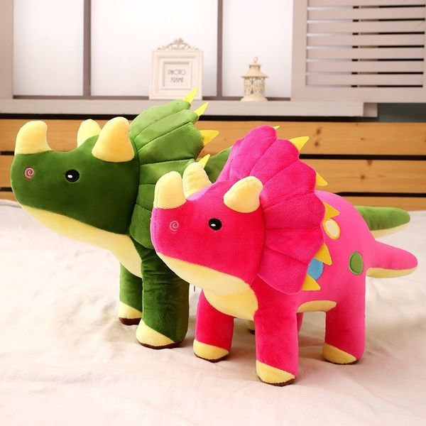 Almofadas de pelúcia Creative Creative Cute Soft Triceratops Stegossaurus Toys Dinosaur Doll Toy Byled Kids Dinosaurs Presentes de aniversário 230530