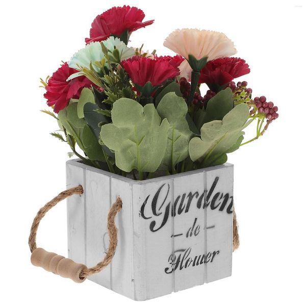 Flores decorativas Artificial Flower Suit de decoração real Decoração Plantas internas ornamentos falsos Pots de plástico pequenos Pots de mesa em vaso em vaso