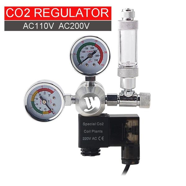 Ausrüstung WYIN Aquarium CO2-Regler, mit Blasenzähler-Feinabstimmungsventil, 360° drehbare CO2-Ausrüstung zur elektromagnetischen Druckreduzierung