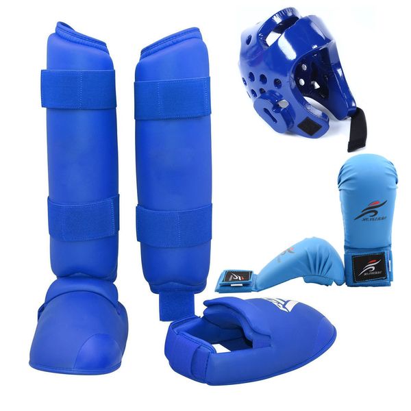 Защитное снаряжение для взрослых детей каратэ спарринг шлем тхэквондо глвоэс маска для маски набор ног Защита колена