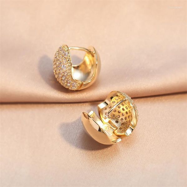 Orecchini a bottone Fashion Luxury Gold Color Zircon Ball Business Banchetto Matrimonio Accessori per gioielli da donna