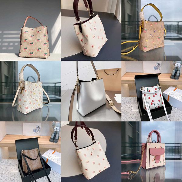 Designer-Tasche, Handtaschen, Damen-Umhängetaschen, Charlie-Handtaschen aus Leder, Damen-Geldbörse, große Handtasche, verschiedene Stile, Blumen, Kirsche, Eimertasche