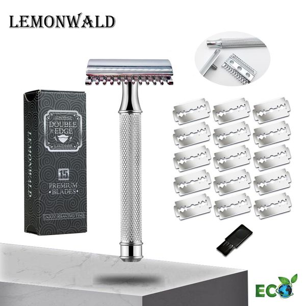 Blade Lemonwald Men Razor Open and Close Comb Combuscolo Sicurezza a doppio bordo Razor in acciaio inossidabile in acciaio in lega di zinco Testa a faccia singola