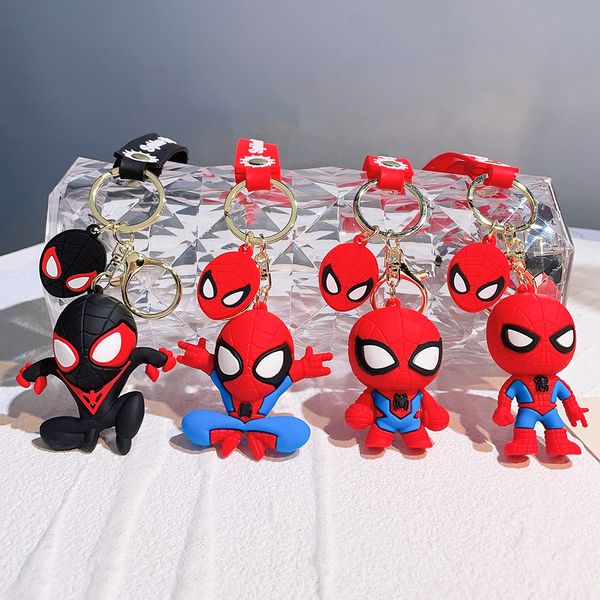 Cartoon Extraordinário Bondade e Mal Spider Hero Keychain PVC Silicone Car Casal Pingente por atacado