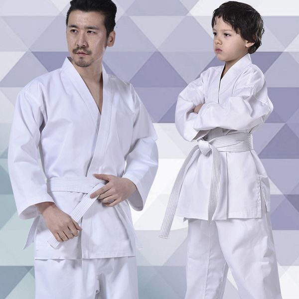 Andere Sportartikel Professionelle weiße Karate-Uniform mit Bundgürtel Taekwondo-Anzug für Erwachsene Kinder Frauen Männer Kung Fu Training Fitnessstudio Kleidung 230530