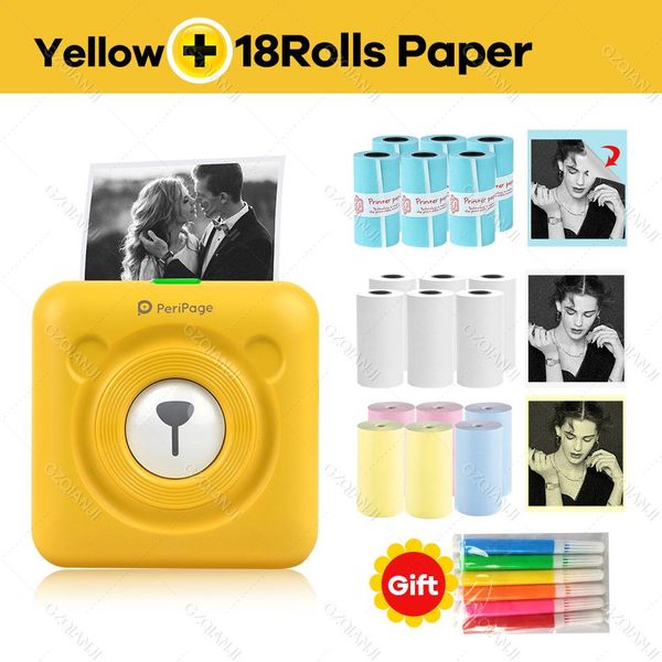 Impressoras Peripage Mini Photo Photo Photo Bluetooth Presente Presente Térmica Impressora Soft Protection Caso de App Grátis App Stick Note Machine