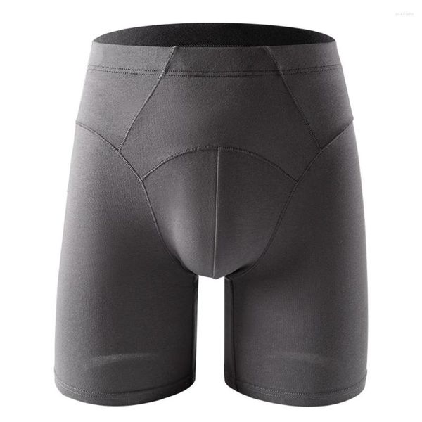 Unterhosen Männer Länge Unterwäsche Boxer Briefs Mann Atmungsaktive U-Bulge Cup Pouch Sport Höschen Fitness Übung Kurze