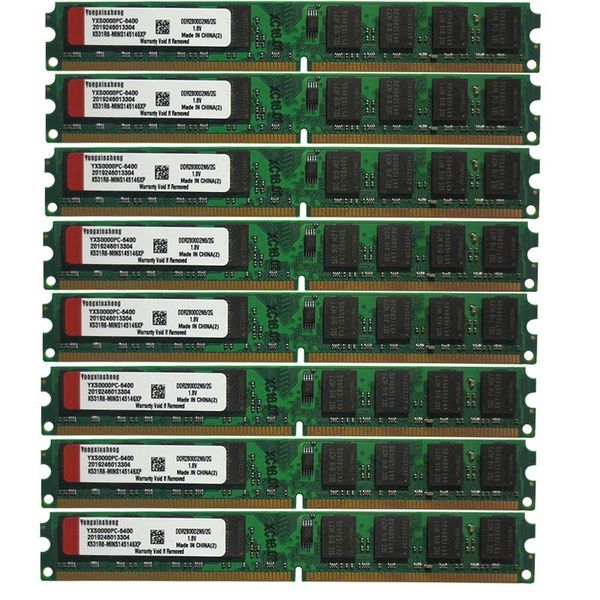 Rams 10pieces 2 ГБ Kit Yongxinsheng PC26400 PC25300 DIMM DDR2 800 МГц 667 МГц Настольный компьютер 240pin 2Sides Memory RAM Случайные фишки