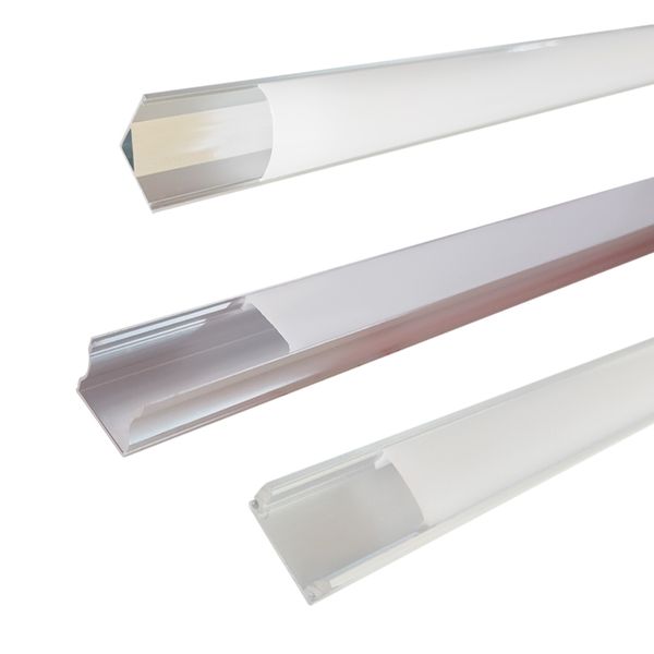 LED-Kanaldiffusor, weiße Abdeckung aus Aluminium, U-V-Form, LED-Streifen-Diffusorschiene mit Endkappen und Montageclips-Zubehör, Aluminiumprofil-LED-Streifenlichter von crestech