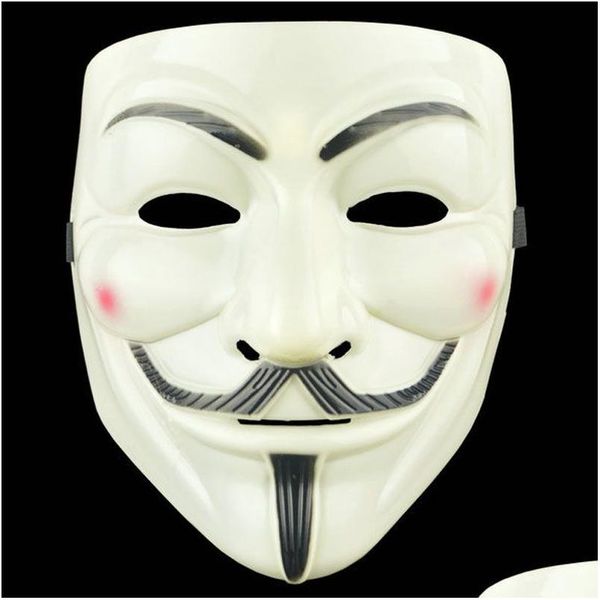 Partymasken Halloween Horror Grie Maske Kunststoff V Vendetta FL Gesicht Männlich Street Dance Kostüm Rolle Cosplay Atmosphäre Requisiten Drop Deliv DH3PR