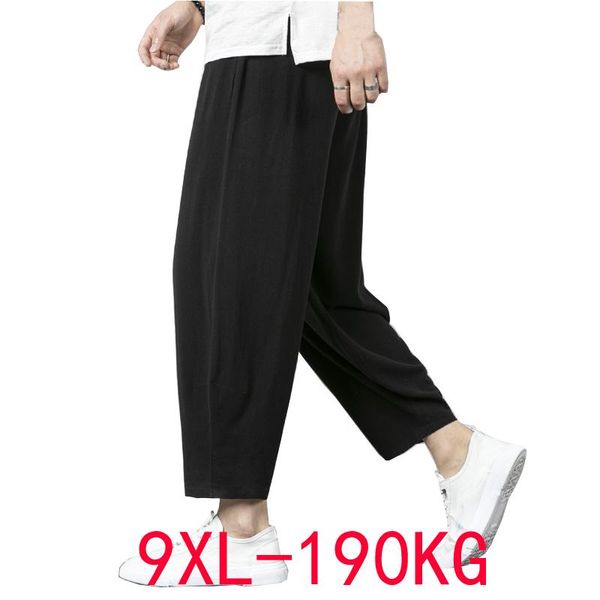 Westen Sommer Herbst Hosen Männer 5xl 6xl 7xl 8xl 9xl 190 kg Taille 170 cm Plus Größe Baumwolle Leinen große Größe Lose Hosen Männer 5 Farben 56