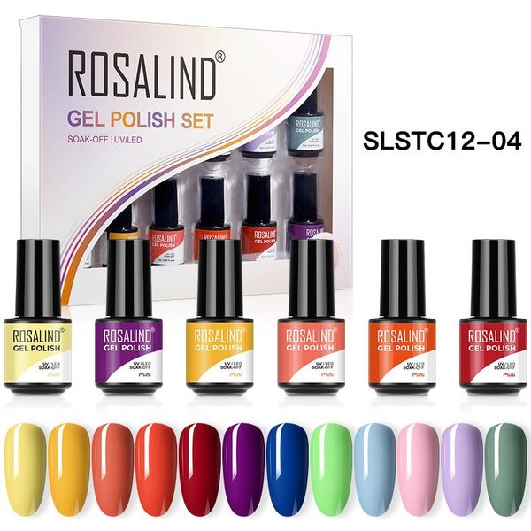 Kleider Rosalind 12pcs/Set Gel Lackgel Nagellack Set für Nagelkunst Hybrid Lack Semi Permanent Bedarfs Basis und oberen Gelnagel