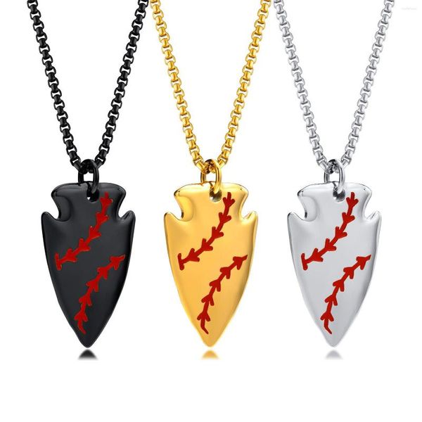 Ketten Punk Edelstahl Halskette Schmuck Jungen Herren Baseball Anhänger Stärke Sport Inspiration Geschenk