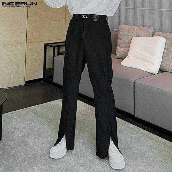 Erkekler Pantolon 2023 Erkek Pantolon Düz Renk Düğmesi Joggers Gevşek Moda Düz Pantolonlar Erkek Sokak Giyim Kore tarzı Uzun Pantolon S-5XL Incerun L230520