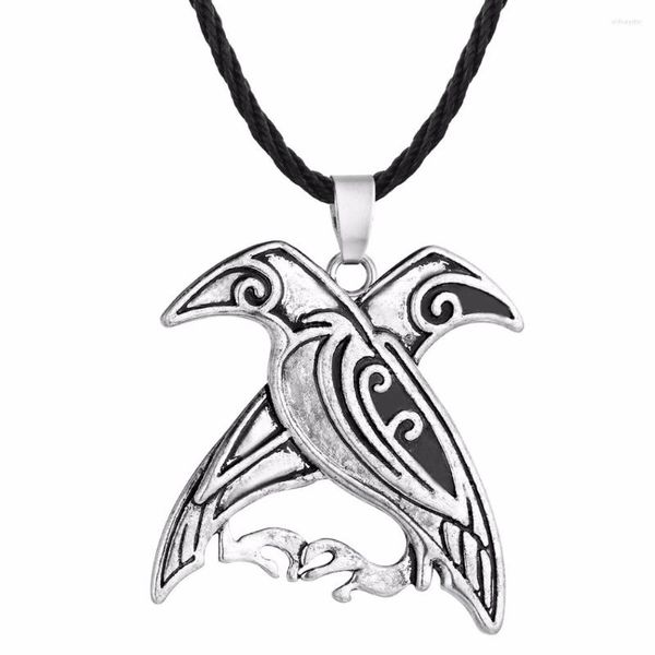 Zincirler Nostalji Odin'in Raven Crow Muska İskandinav Viking Erkekler Kolye Kolye Antik Jwelry Kadınlar İçin