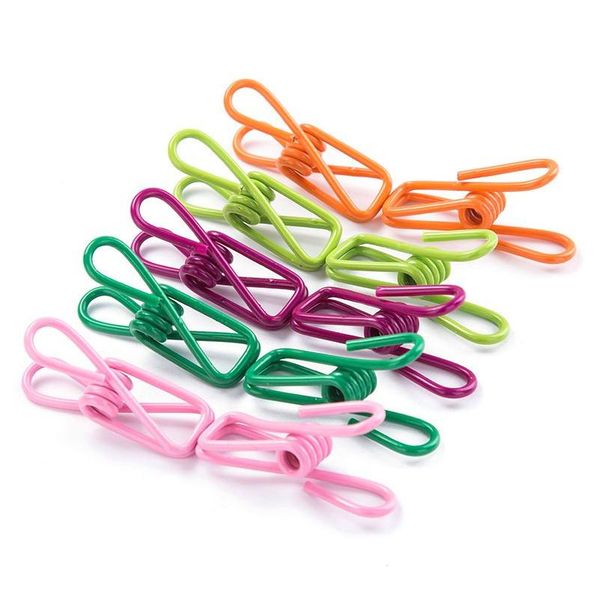 Appendiabiti Appendiabiti 10Pcs Clip per vestiti primaverili Pioli in metallo di alta qualità per calze P Os Parti per appendiabiti Pratico accessorio per supporto portatile Dh8My