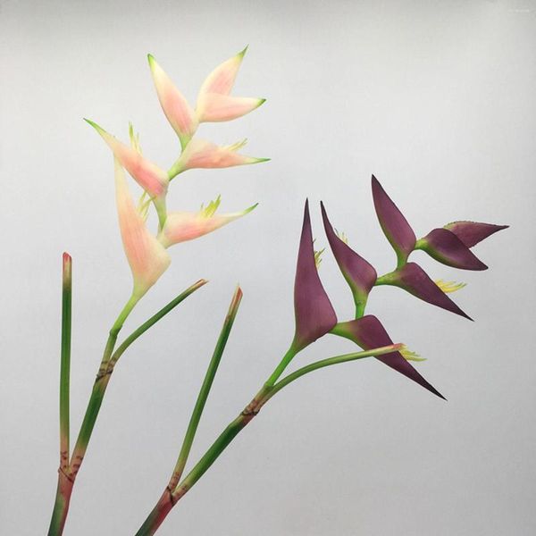 Fiori decorativi 93 cm Fiore artificiale con tocco reale Uccello del paradiso Strelitzia Floor Fake Room Wedding Party Decor