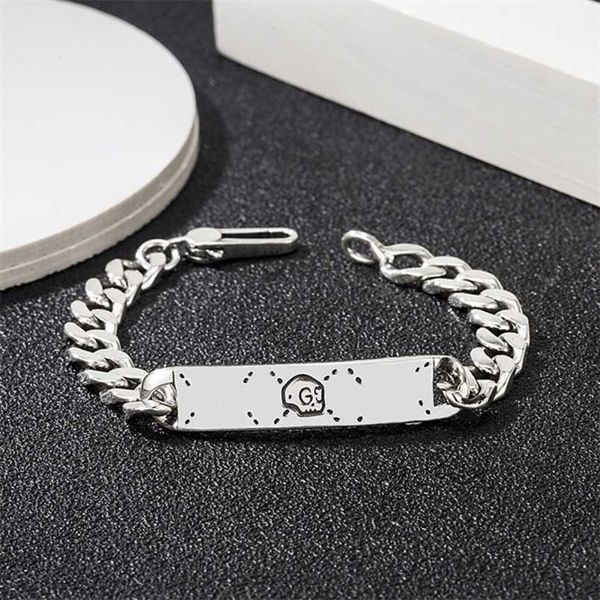 20% de desconto 2023 Novo designer de joias pulseira colar anel Taiyin antigo Sterling elf Skull Bracelet para homens mulheres