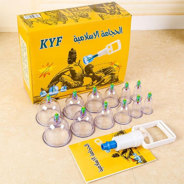 Tıp 12pcs vakum çukurluk masaj kuruluşu vücut fincanları detoks ventosas vakum vantuz vantuzlar anti selülit masaj pompaları Çin tıbbi tedavi