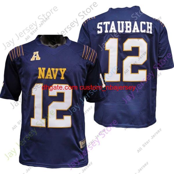 Camisas de futebol americano Navy Midshipmen Jersey NCAA College Roger Staubach tamanho S-3XL todos costurados jovens homens