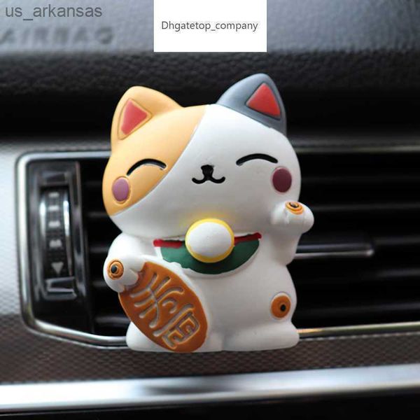 Gatto fortunato Decorazione per auto Diffusore di fragranze per interni Deodorante per ambienti In uscita di profumo per auto Clip di sfiato Accessori carini L230523