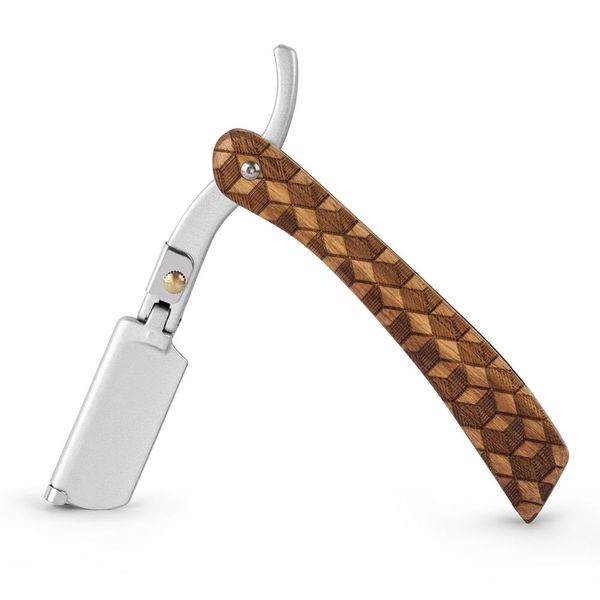 Blade Qshave Classic a mano fatta dritta in legno in legno di sicurezza barbiere dritto rasoio rasoio intero bordo a doppio bordo lama rasoio