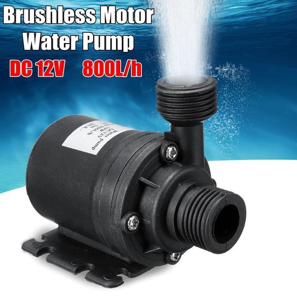 Bombas ultrasilenciosas mini dc 12v 24v bomba de água elevador 5m 800l/h motor sem escova bomba de água submersível aquário tanque de peixes ferramentas de jardim